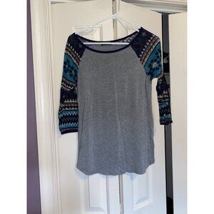 Papermoon By Stitch Fix XS Aztec 3/4 Sleeve Knit Top